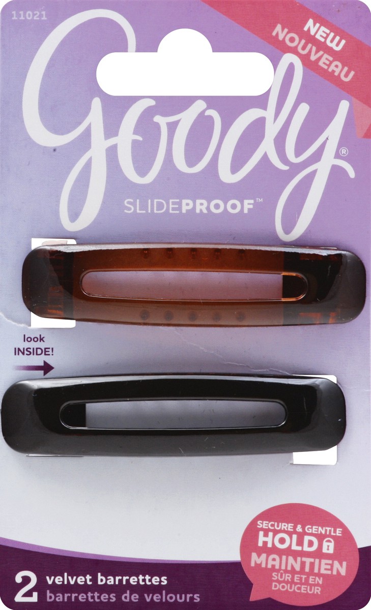 slide 5 of 7, Goody Slideproof Flocked Barrette Small, 2 ct
