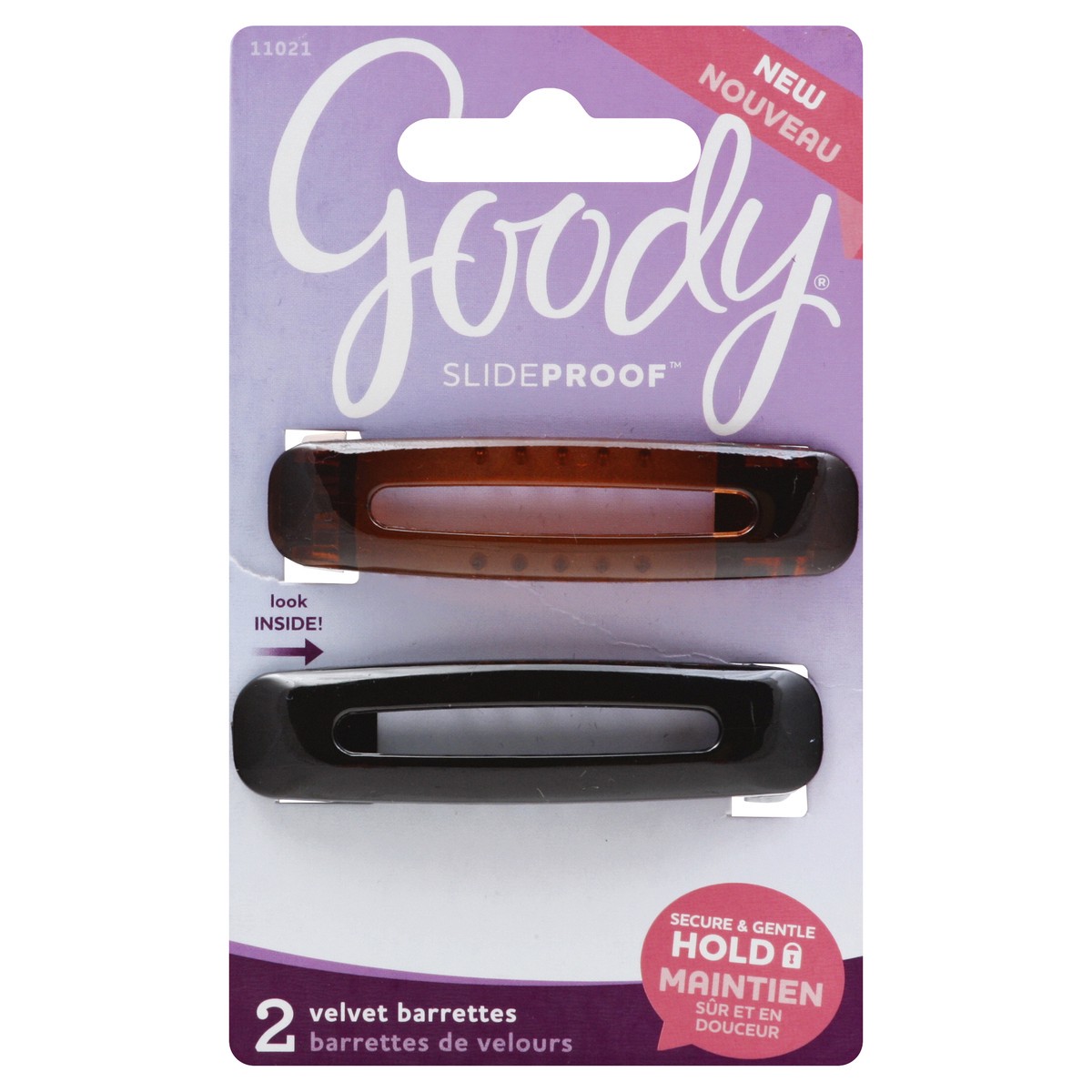 slide 7 of 7, Goody Slideproof Flocked Barrette Small, 2 ct