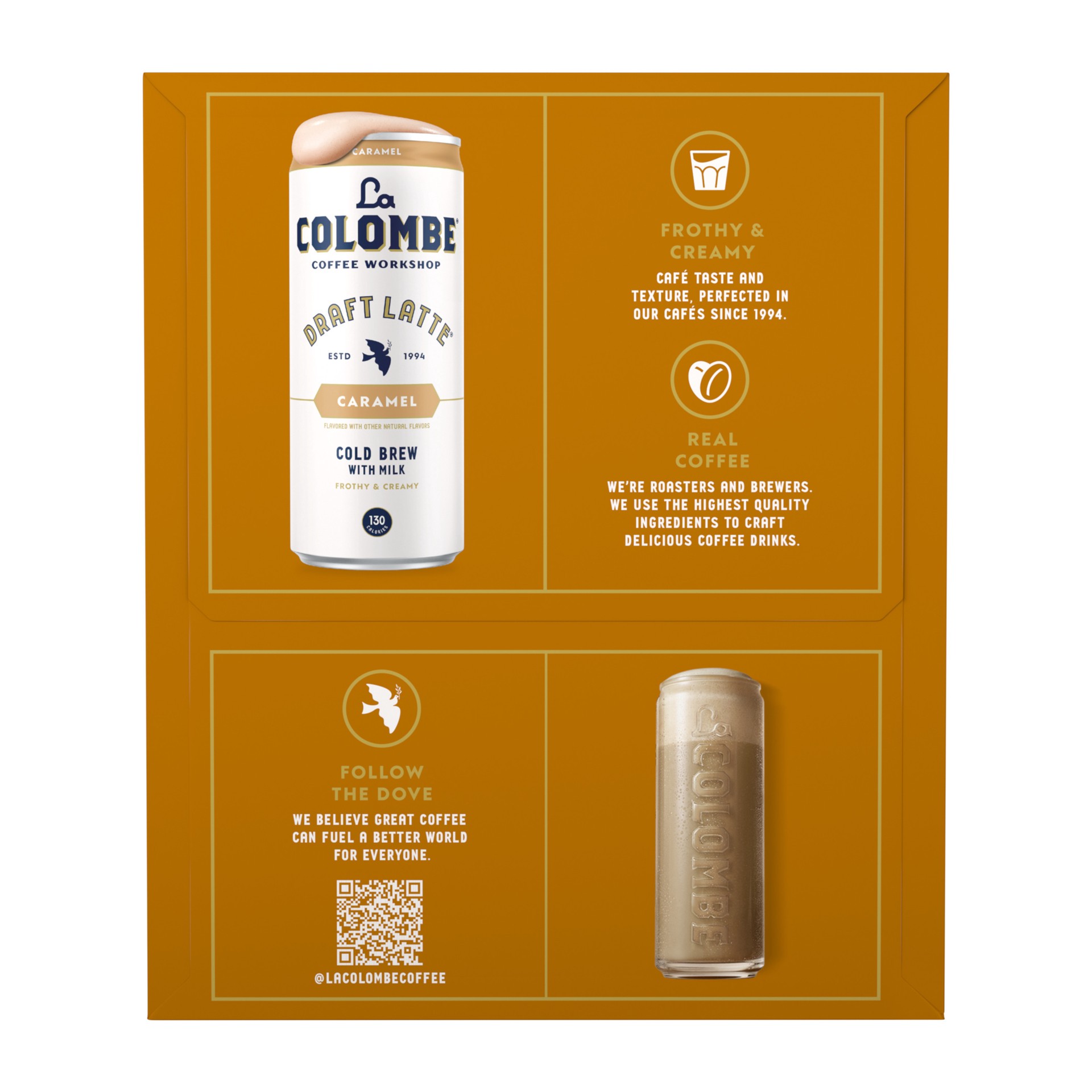 slide 3 of 9, La Colombe Coffee, Caramel Latte, 9 fl oz Cans, 4 Pack, 4 ct