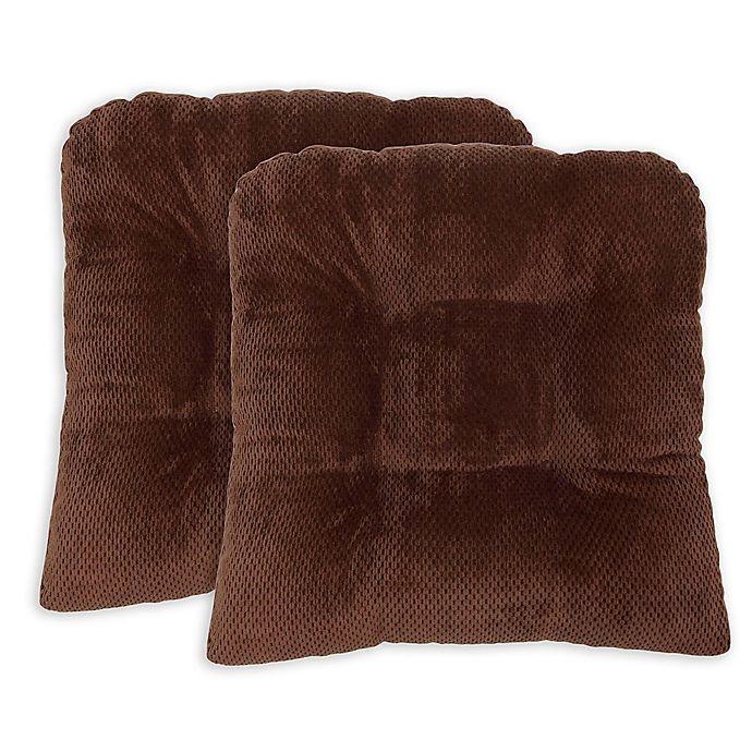 slide 3 of 4, Arlee Home Fashions Delano Memory Foam Chair Pad - Chocolate, 2 ct