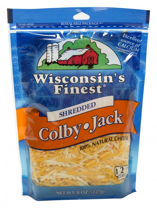 slide 1 of 1, Wisconsin's Finest Shredded Colby Jack Cheese, 8 oz