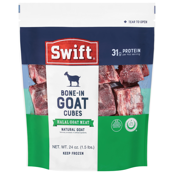 slide 1 of 1, Swift Bone-In Goat Cubes, 24 oz