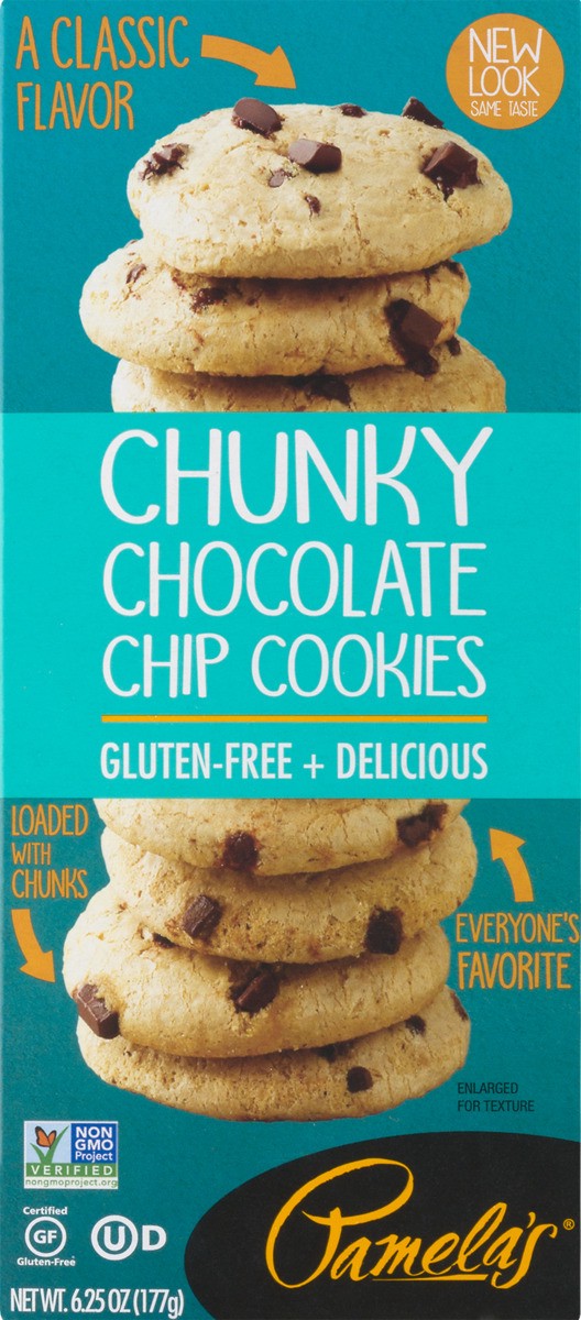 slide 4 of 11, Pamela's Chunky Chocolate Chip Cookies, 6.25 oz