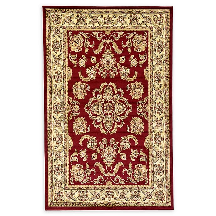 slide 1 of 3, Unique Loom Reddington Agra Powerloomed Area Rug - Red, 5 ft x 8 ft