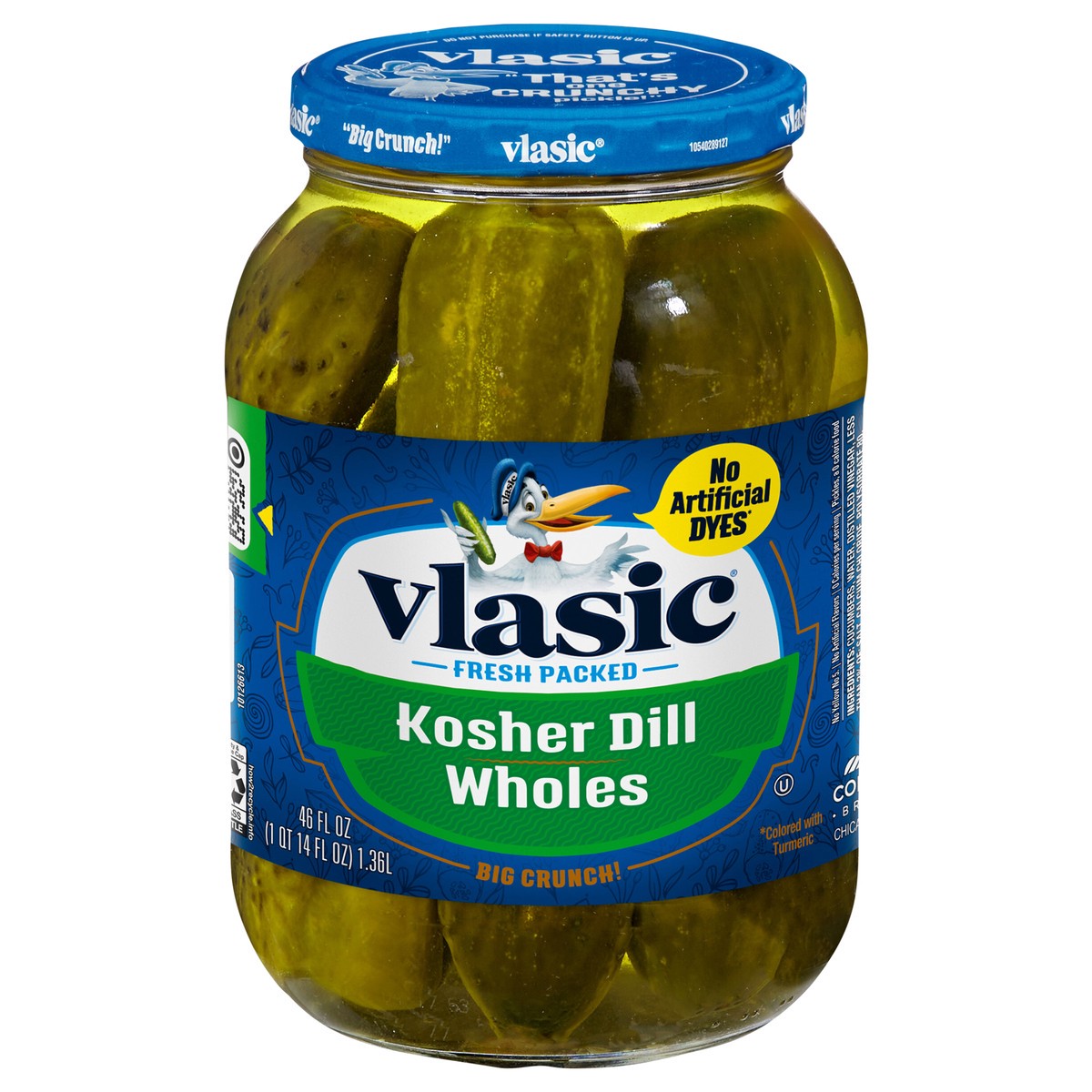 slide 1 of 21, Vlasic Kosher Dill Whole Pickles, Keto Friendly, 46 fl. oz., 46 fl oz