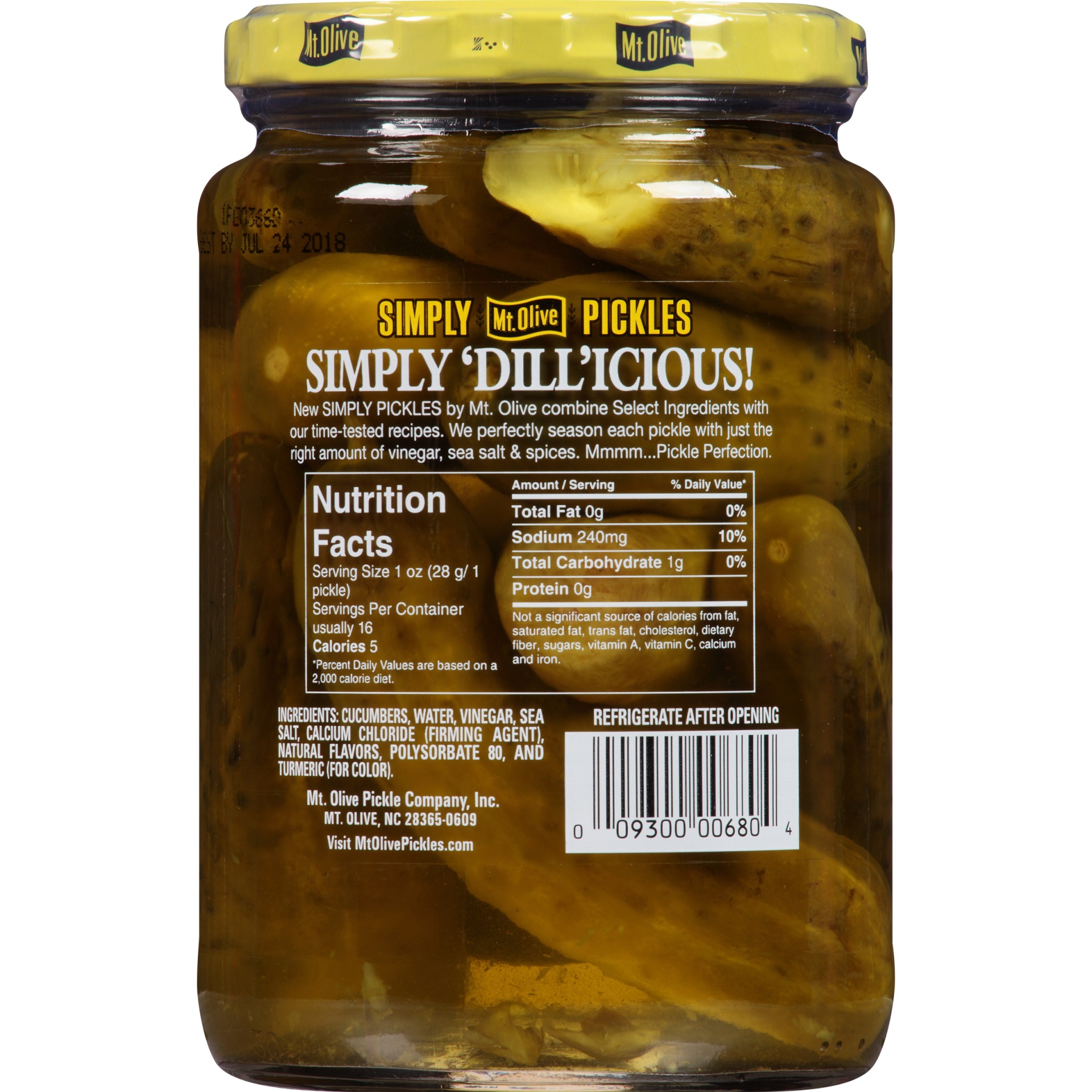 slide 4 of 6, Mt. Olive Kosher Baby Dills Pickles Made With Sea Salt, 24 fl oz