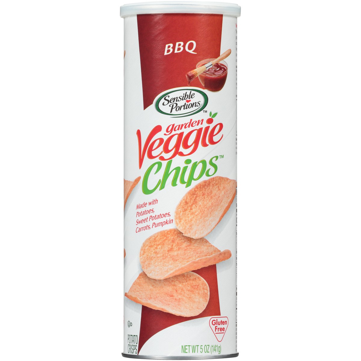 slide 7 of 7, Sensible Portions Garden Veggie Chips BBQ Potato Crisps 5 oz. Canister, 1 ct