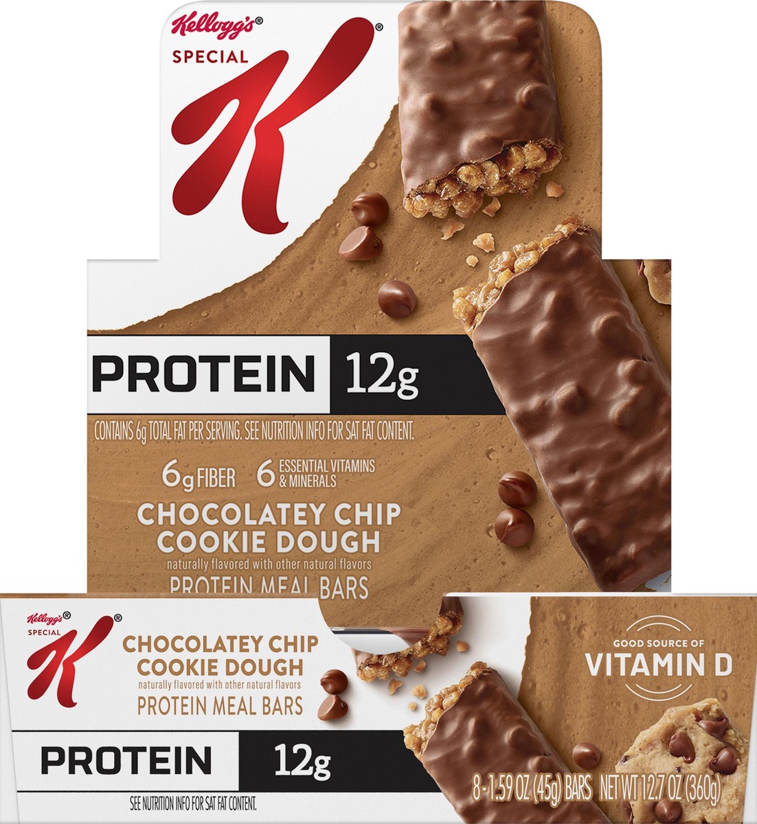 slide 8 of 14, Special K Kellogg's Special K Protein Meal Bars, Chocolatey Chip Cookie Dough, 12.7 oz, 8 Count, 12.7 oz