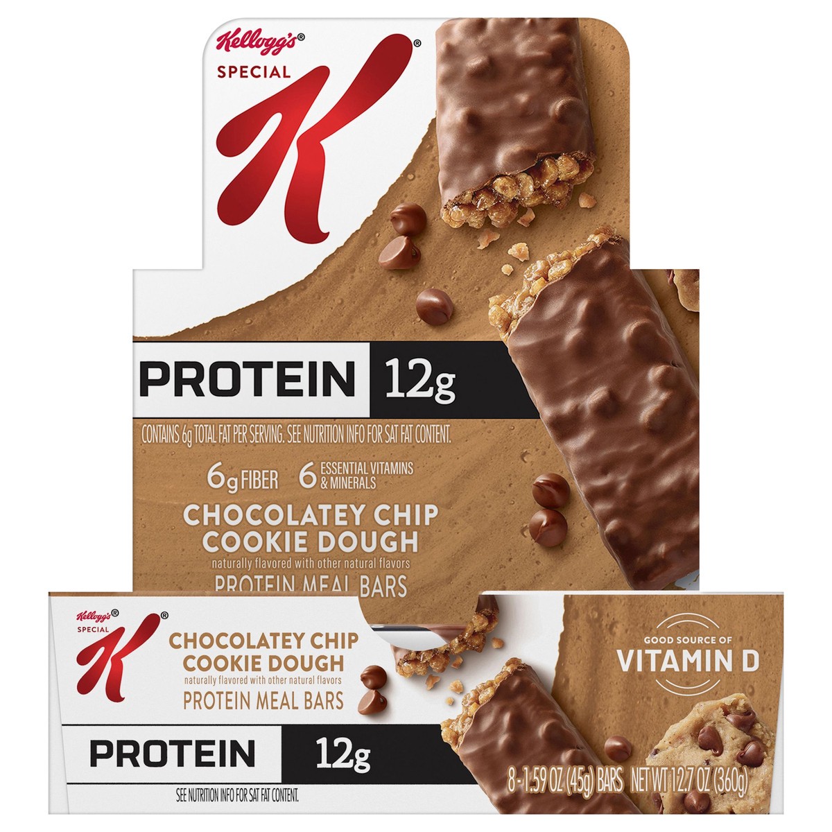 slide 7 of 14, Special K Kellogg's Special K Protein Meal Bars, Chocolatey Chip Cookie Dough, 12.7 oz, 8 Count, 12.7 oz