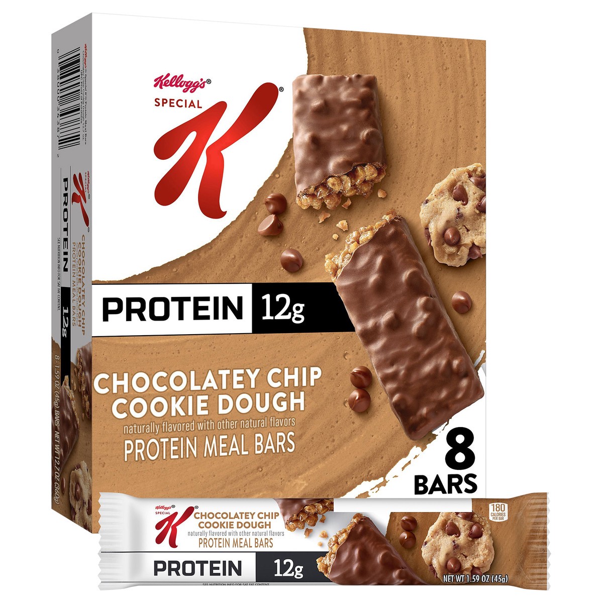 slide 14 of 14, Special K Kellogg's Special K Protein Meal Bars, Chocolatey Chip Cookie Dough, 12.7 oz, 8 Count, 12.7 oz
