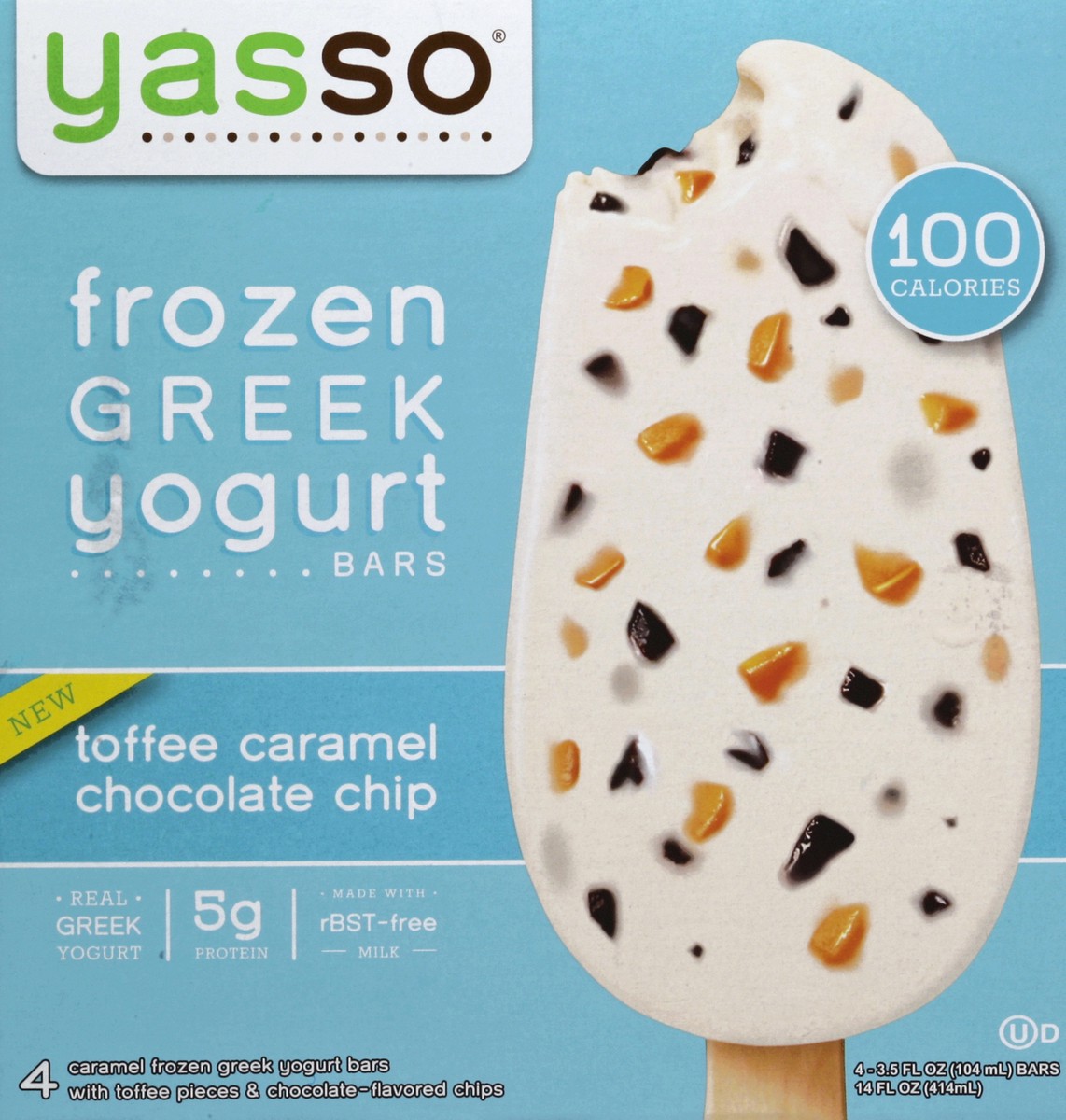 slide 4 of 4, Yasso Toffee Caramel Chocolate Chip Frozen Greek Yogurt Bars, 4 ct; 3.5 fl oz