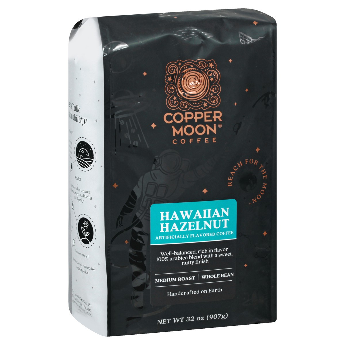 slide 10 of 12, Copper Moon Cooper Moon Hawaiian Hazlenut Whole Bean Medium Roast - 2 lb, 2 lb