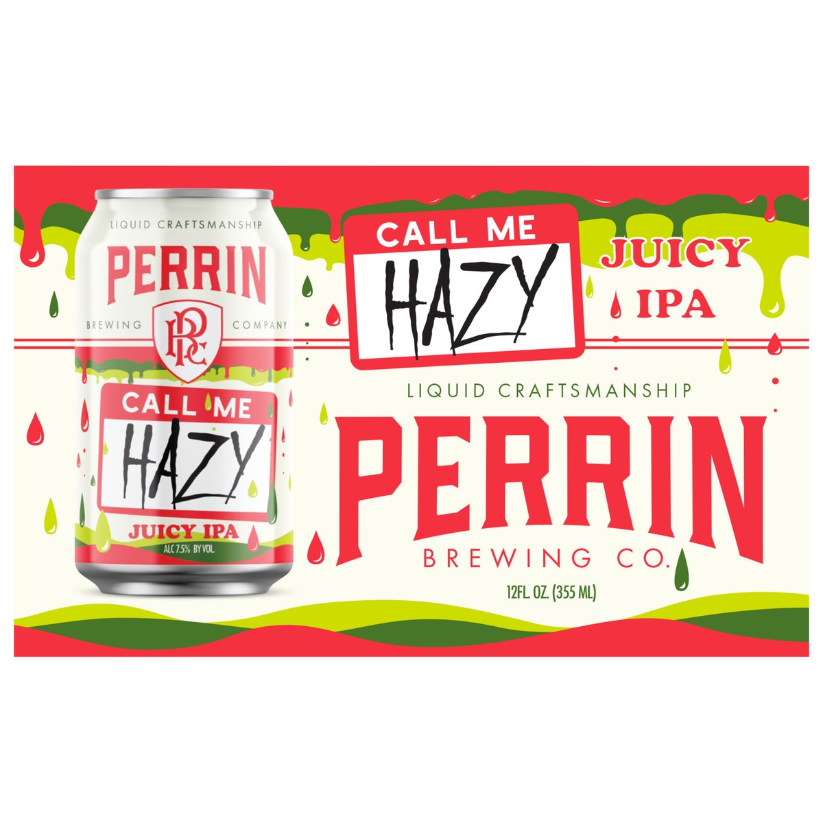 slide 1 of 4, Perrin Brewing Company Call Me Hazy Juicy IPA 6 Pack 12 oz can, 12 oz