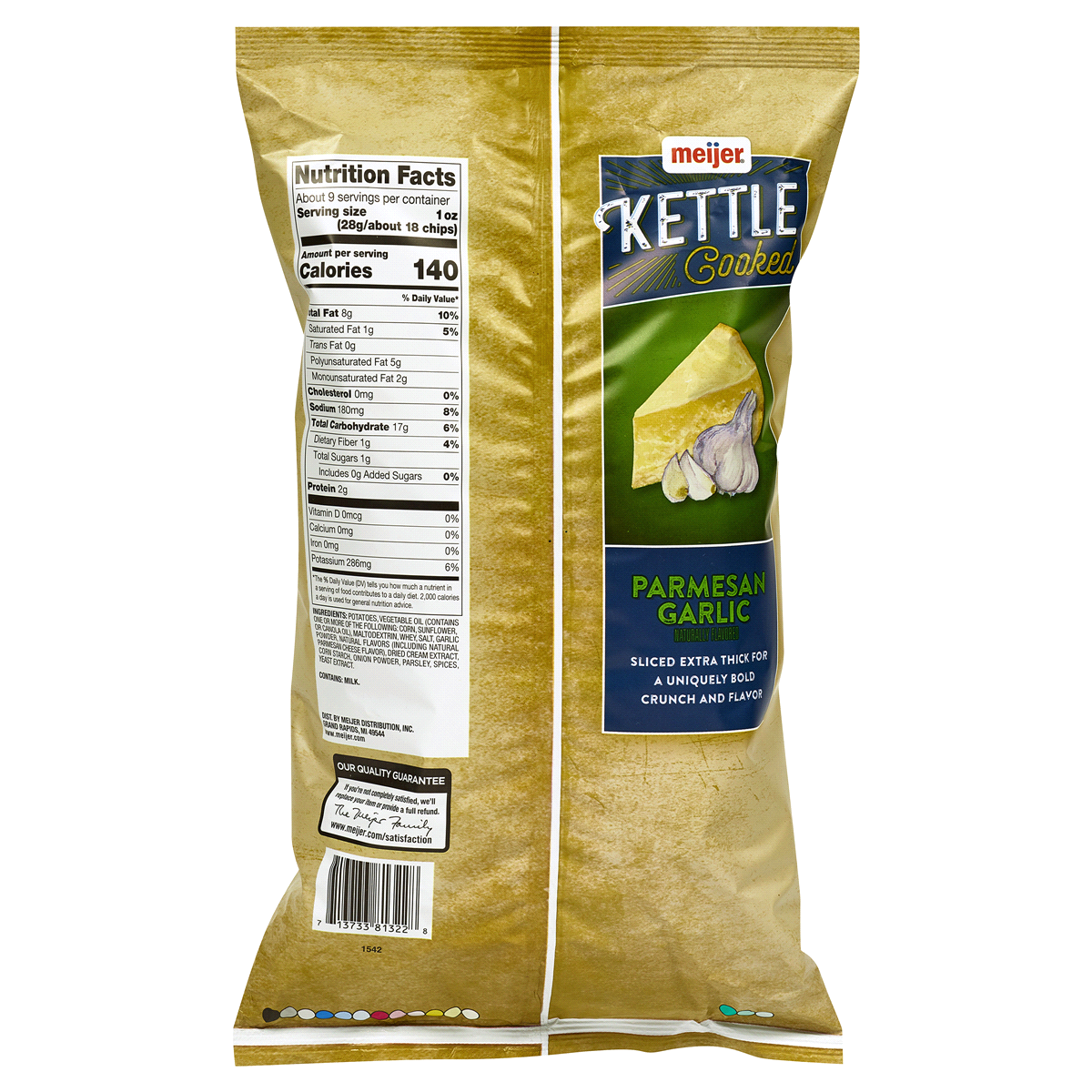 slide 2 of 2, Meijer Parmesan Garlic Kettle Cooked Chips, 8.5 oz