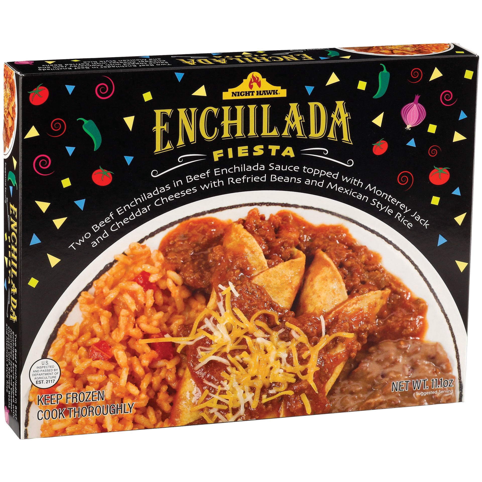 slide 1 of 1, Night Hawk Enchilada Fiesta Beef Enchiladas, 11.1 oz