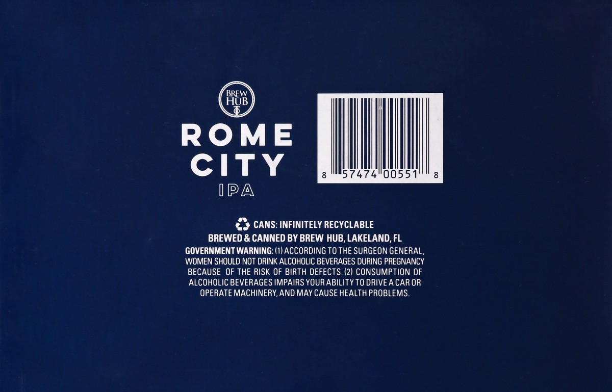 slide 6 of 7, Brew Hub Rome City IPA, 6 ct; 12 oz