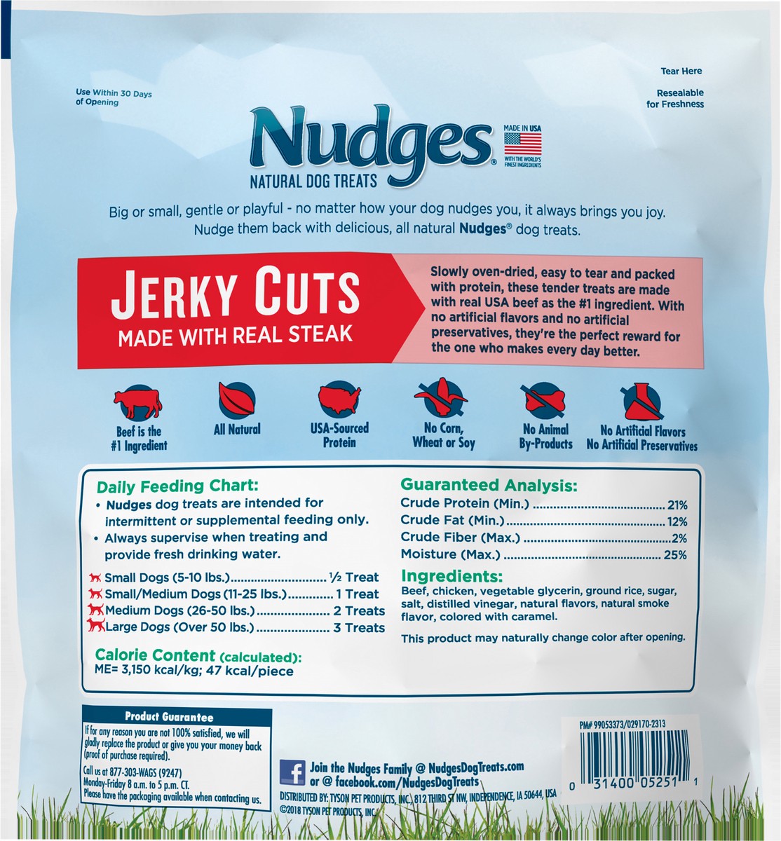 slide 5 of 6, Nudges Jerky Cuts Natural Steak Dog Treats 16 oz, 16 oz