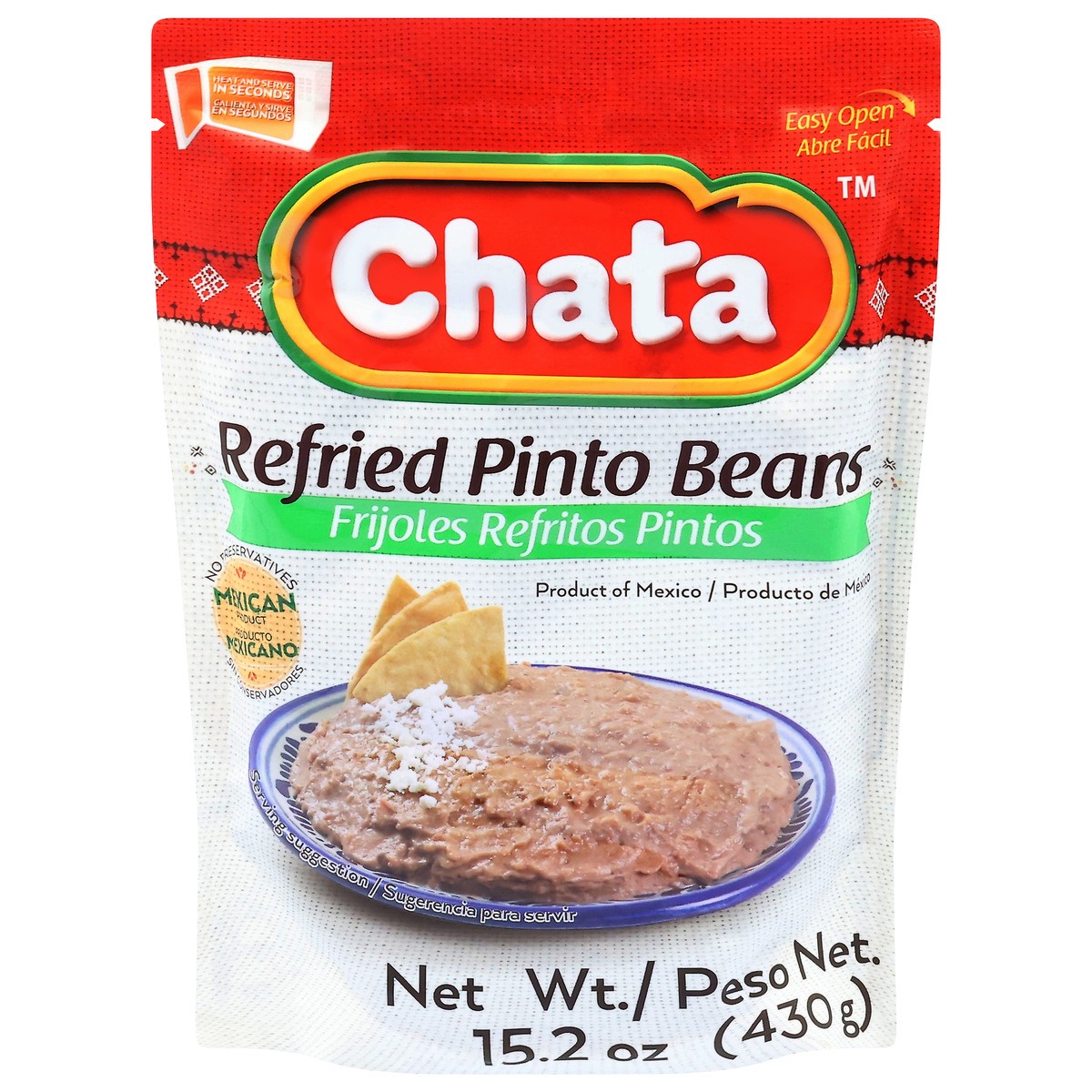 slide 2 of 4, Chata Refried Pinto Beans 15.2 oz, 1 ct