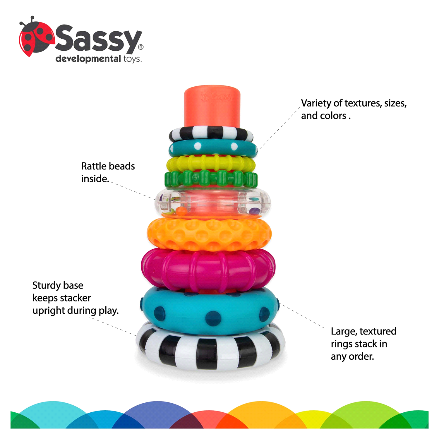 slide 3 of 4, Sassy Stack of Circles Ring Stacker, 1 ct