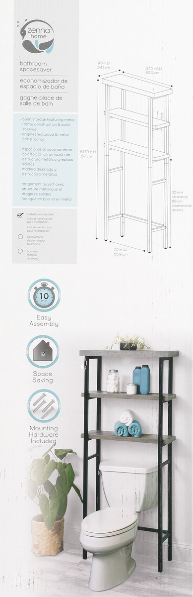 slide 6 of 9, Zenna Home Bathroom Spacesaver 1 ea, 1 ct