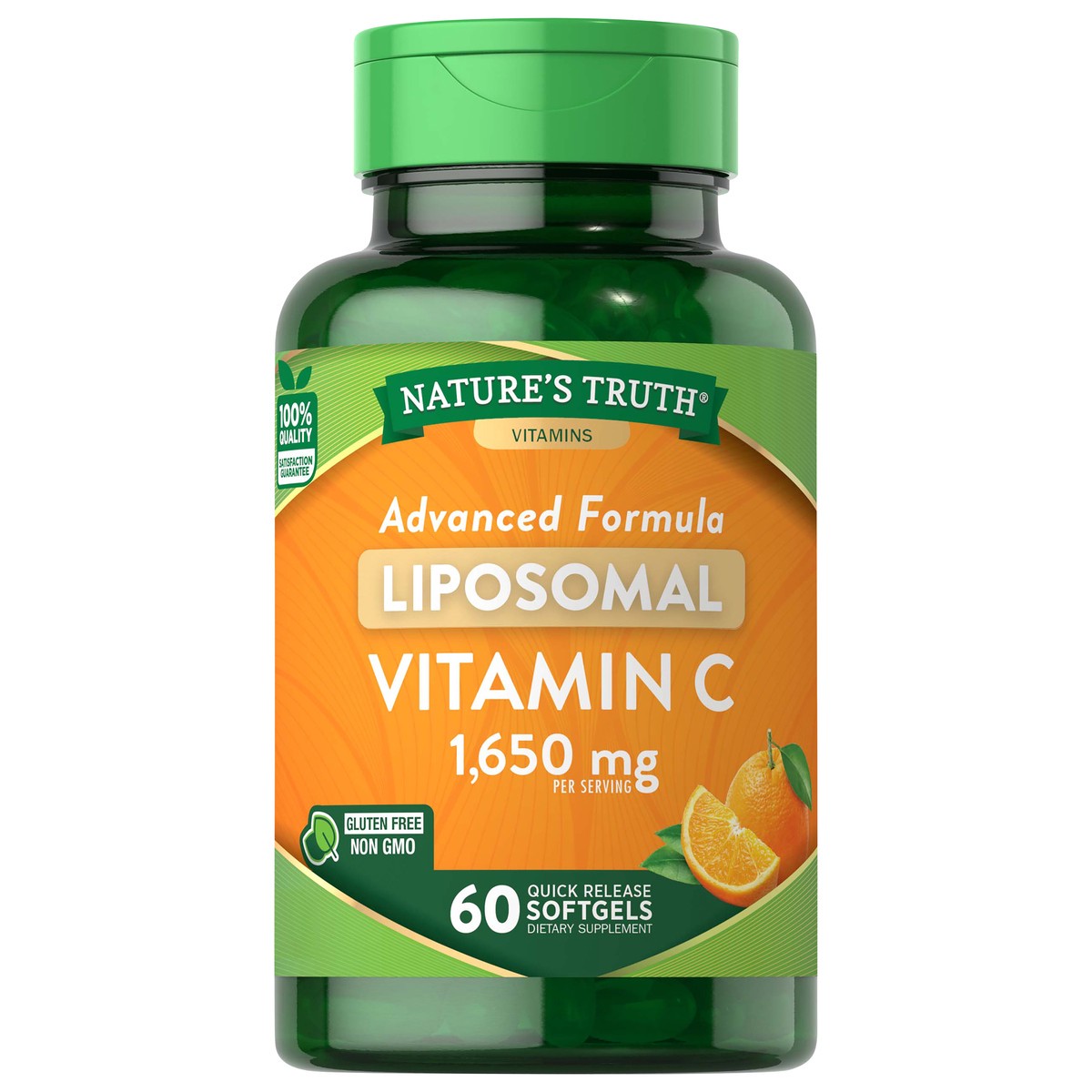 Nature's Truth Vitamin C, 1650 mg, Liposomal, Advanced Formula, Quick ...