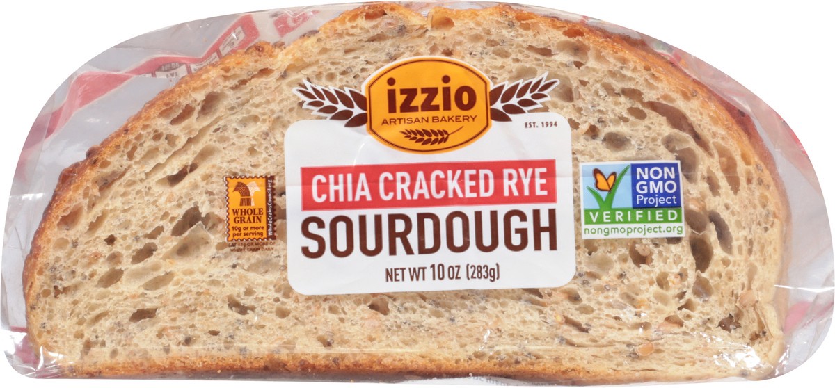 slide 12 of 12, Izzio Artisan Bakery Chia Cracked Rye Sourdough 10 oz, 10 oz