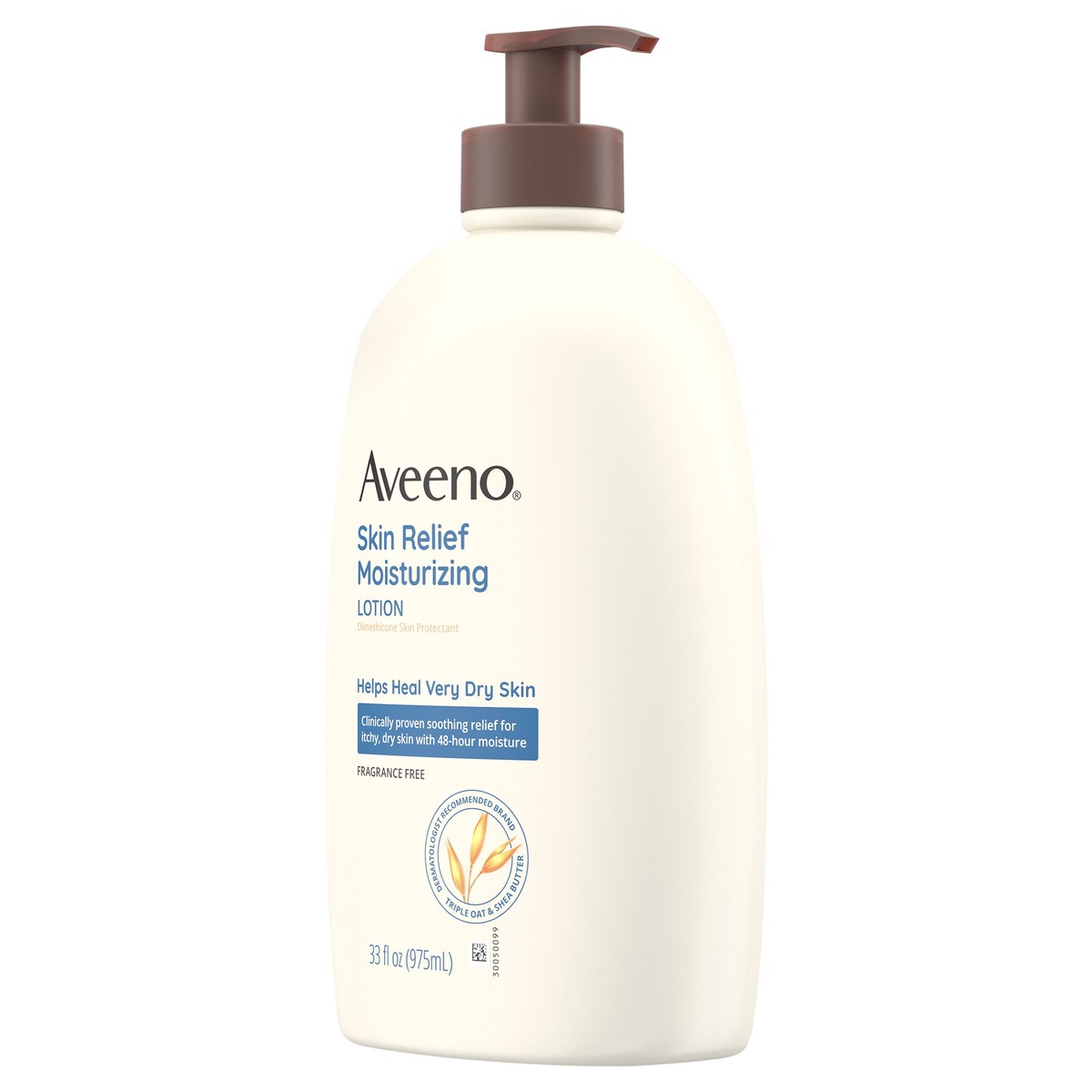 slide 5 of 7, Aveeno Skin Relief Moisturizing Lotion for Very Dry Skin with Soothing Triple Oat & Shea Butter Formula, Dimethicone Skin Protectant Helps Heal Itchy, Dry Skin, Fragrance-Free, 33 fl. oz, 33 fl oz