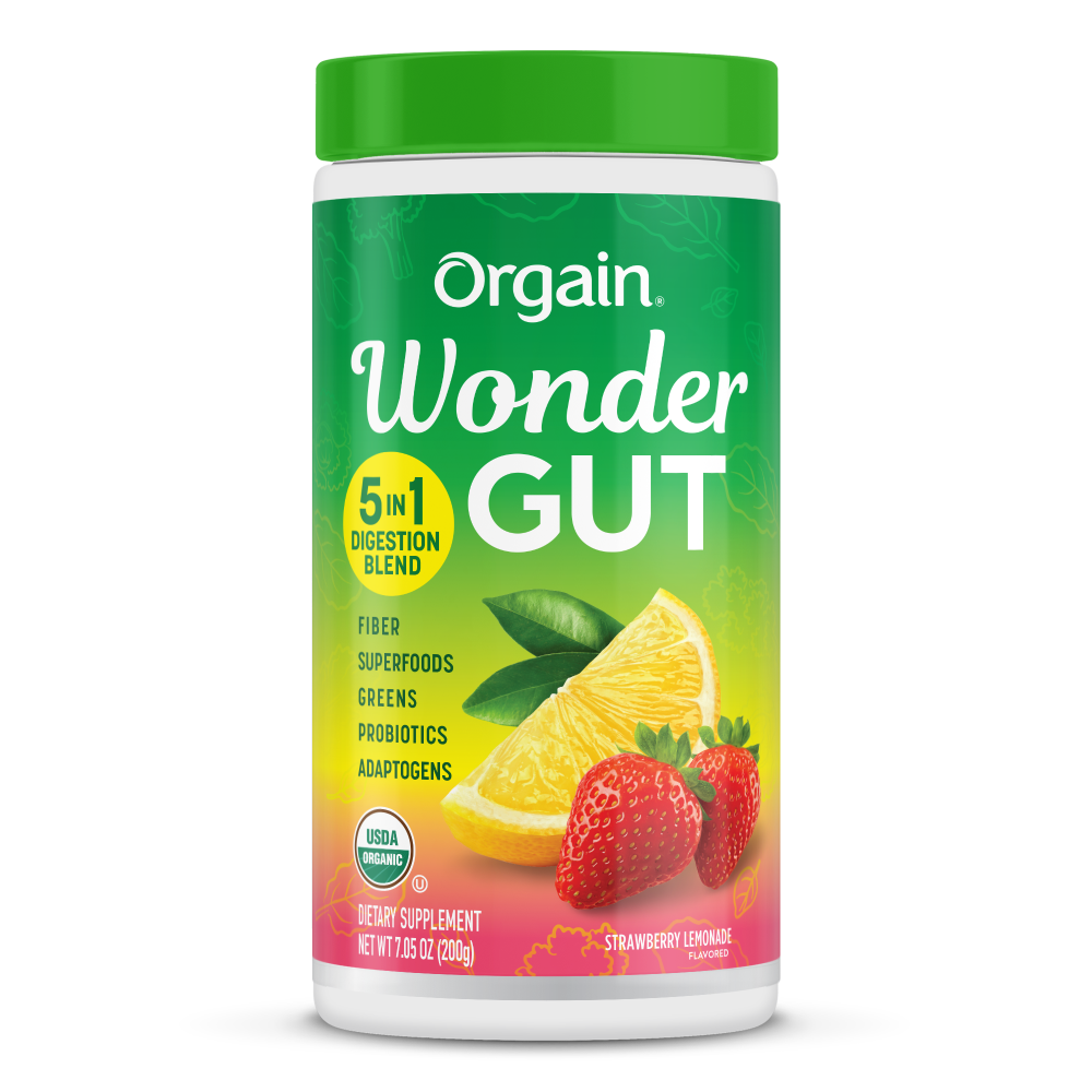 slide 2 of 3, Orgain Organic Wonder Gut Dietary Supplement Powder, Strawberry Lemonade, 7.05 oz, 7.05 oz