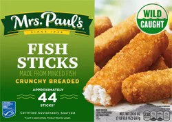 Mrs. Paul's Crunchy Breaded Fish Sticks, approx 44 Sticks, 24.6 oz