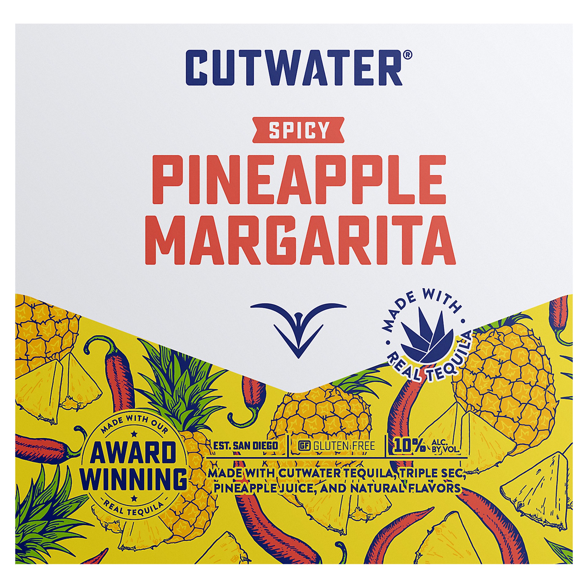 slide 2 of 2, Cutwater Spirits Spicy Pineapple Tequila Margarita 4 Pack, 12 fl oz, 4 ct