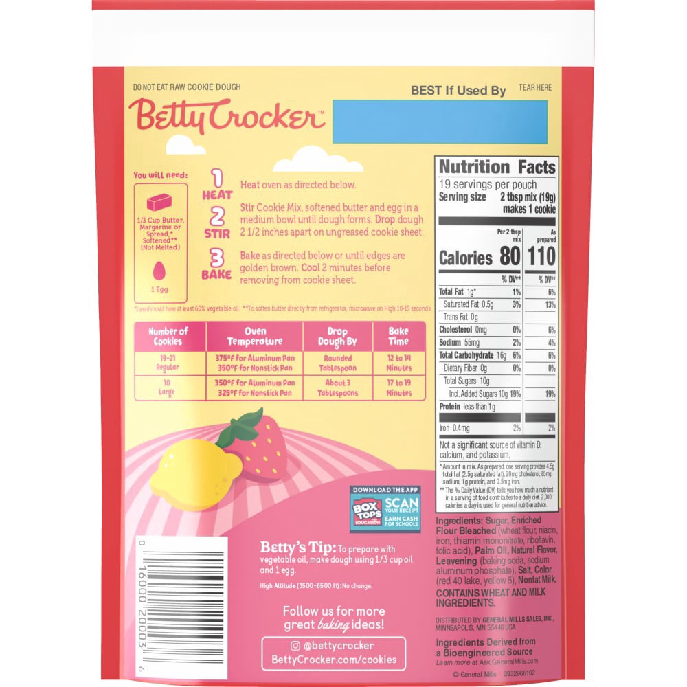 slide 3 of 6, Betty Crocker Strawberry Lemonade Cookie Mix, 12.6 oz, 1 ct