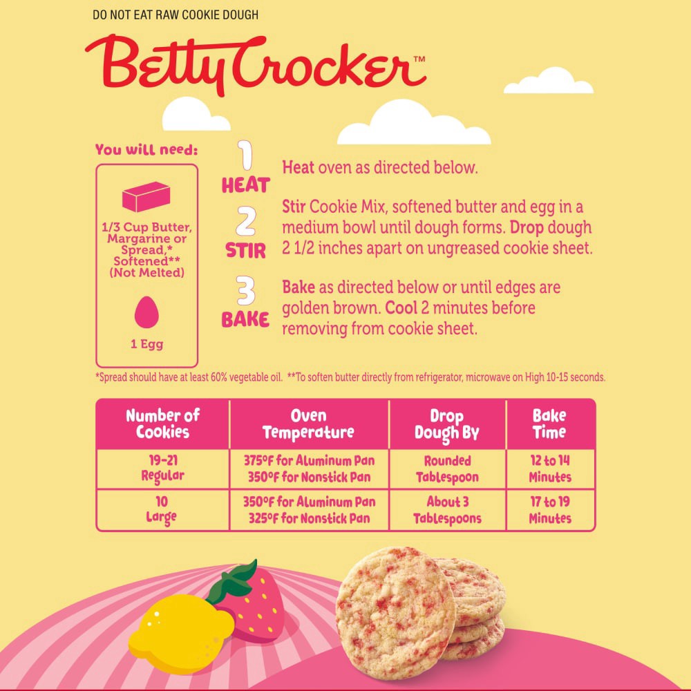 slide 5 of 6, Betty Crocker Strawberry Lemonade Cookie Mix, 12.6 oz, 1 ct