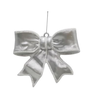 slide 1 of 2, 9.25" Silver Bow Ornament By Ashland, 9.25 in x 2.25 in x 8 in