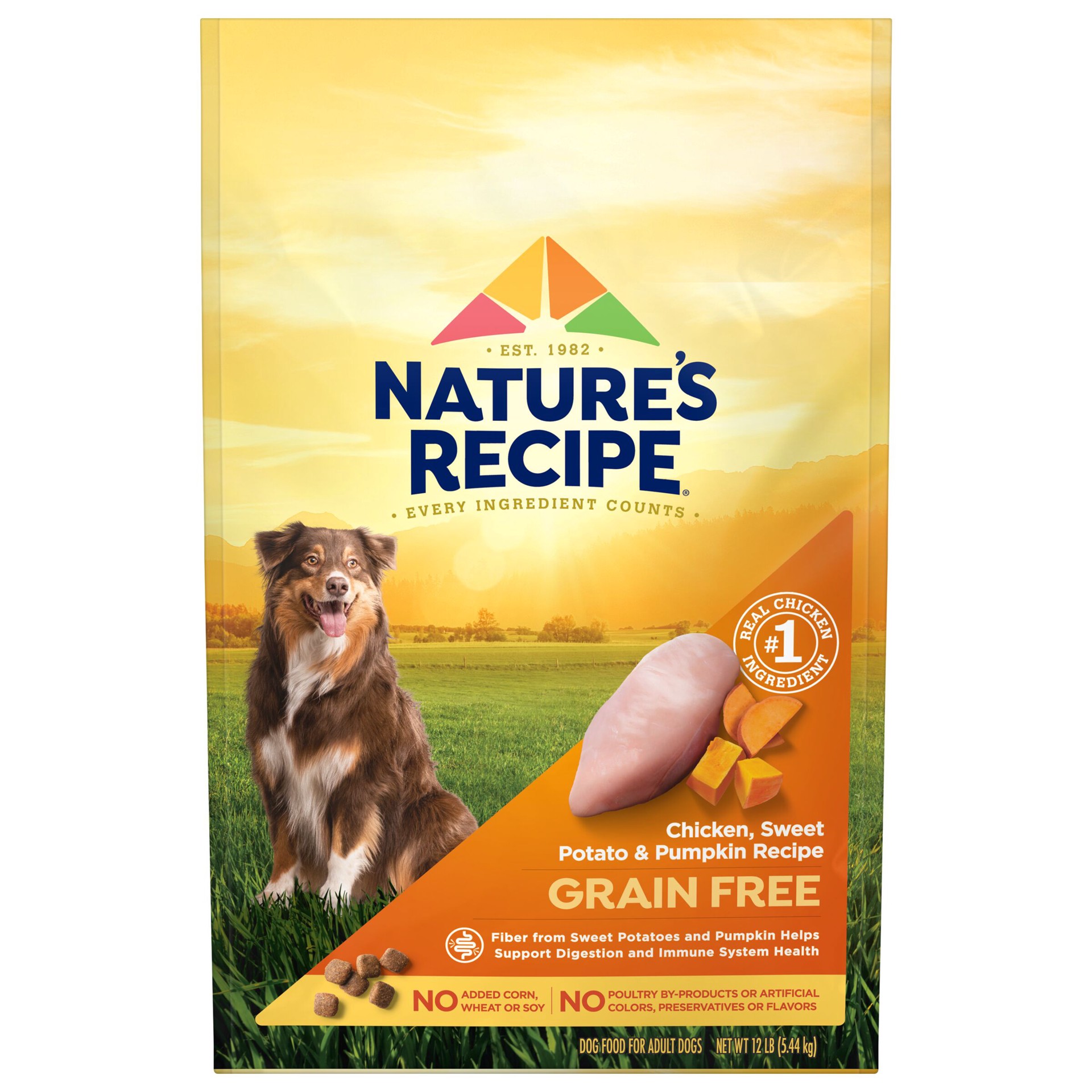 slide 1 of 9, Nature's Recipe Nature''s Recipe Dry Dog Food, Grain Free Chicken, Sweet Potato & Pumpkin Recipe, 12 lb. Bag, 12 lb