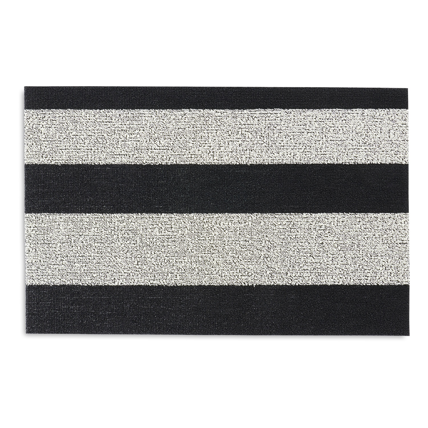 slide 1 of 1, Chilewich Bold Stripe Shag Doormat, Black, 1 ct