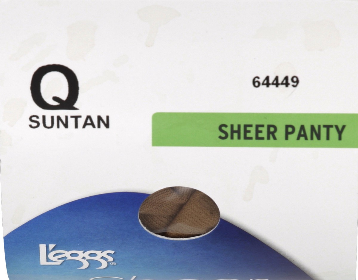 slide 3 of 4, L'eggs Pantyhose, Sheer Panty, Medium Support Leg, Q, Suntan, 1 ct