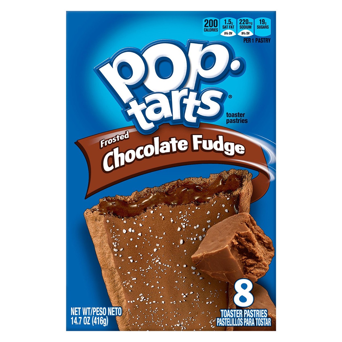 slide 10 of 10, Pop-Tarts Frosted Chocolate Fudge Toaster Pastries, 14.7 oz