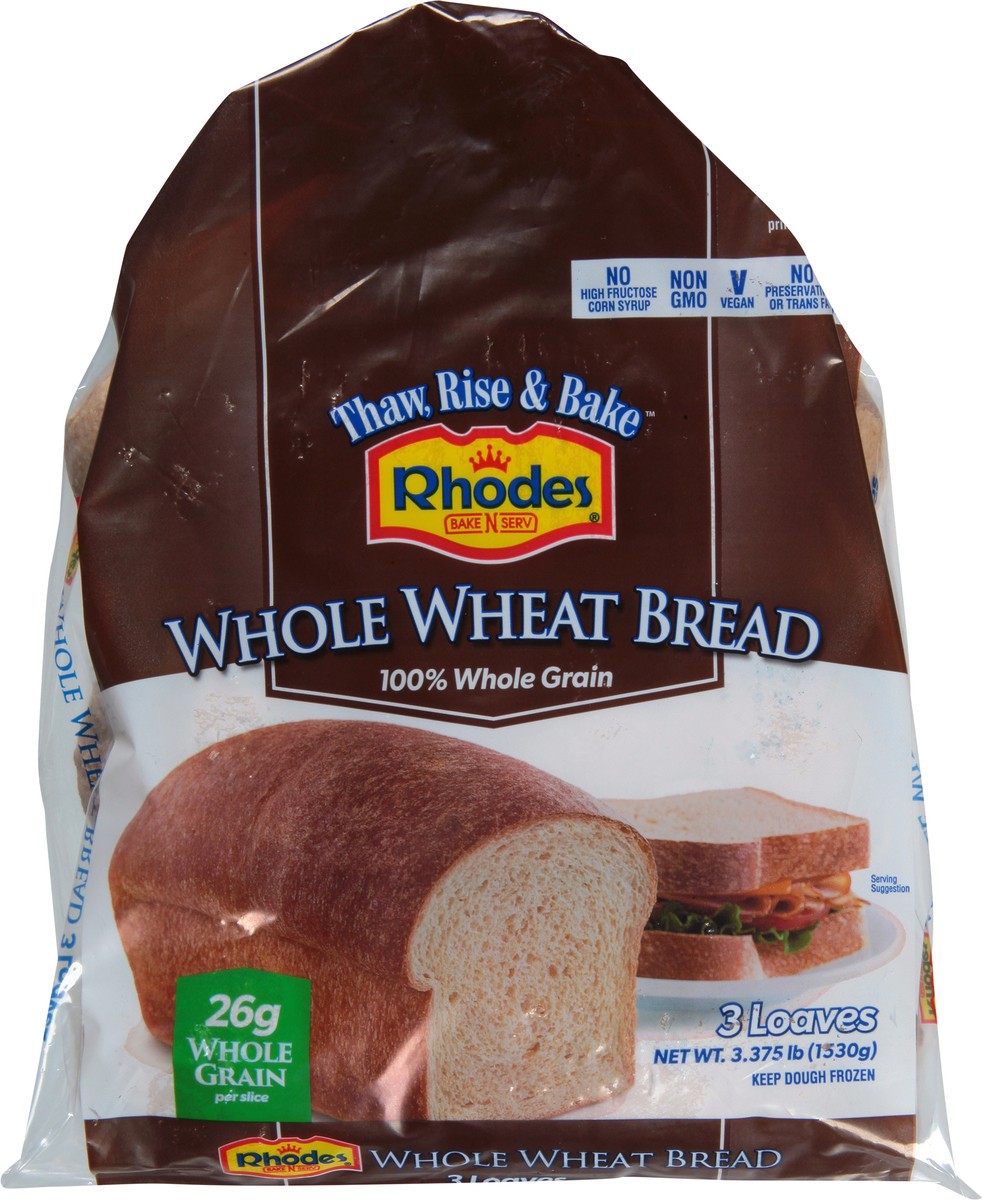 slide 6 of 9, Rhodes Bake-N-Serv 100% Whole Wheat Bread Dough, 3 ct