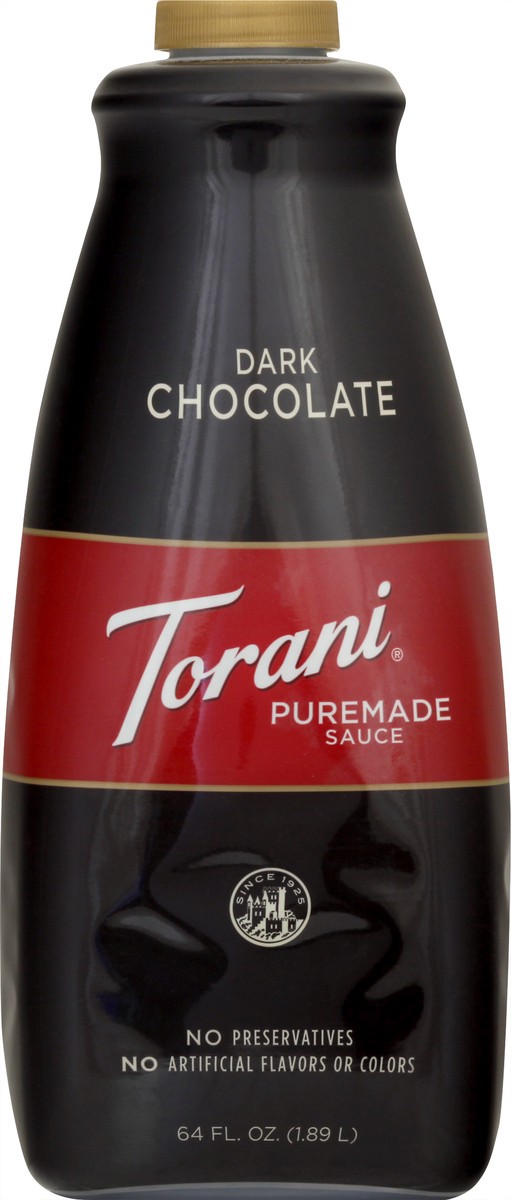 slide 9 of 13, Torani Dark Chocolate Puremade Sauce 64 oz, 64 oz