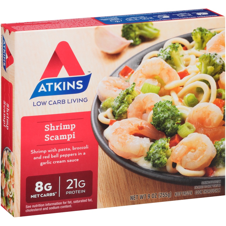 slide 2 of 8, Atkins Shrimp Scampi, 9 oz