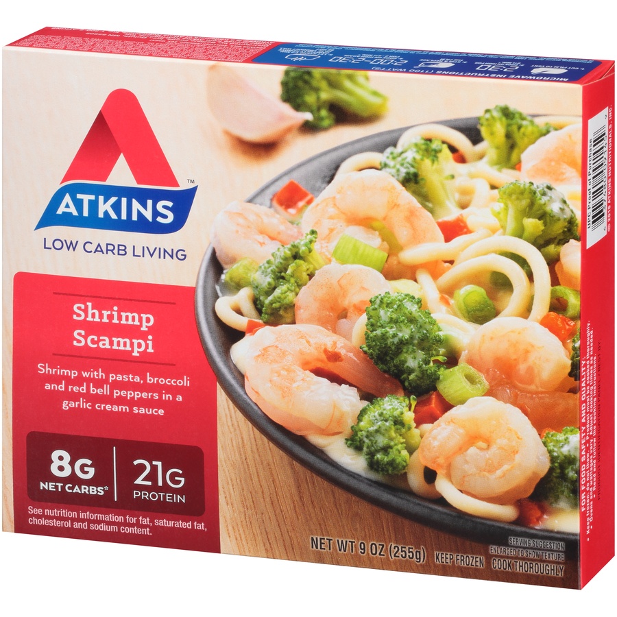 slide 3 of 8, Atkins Shrimp Scampi, 9 oz