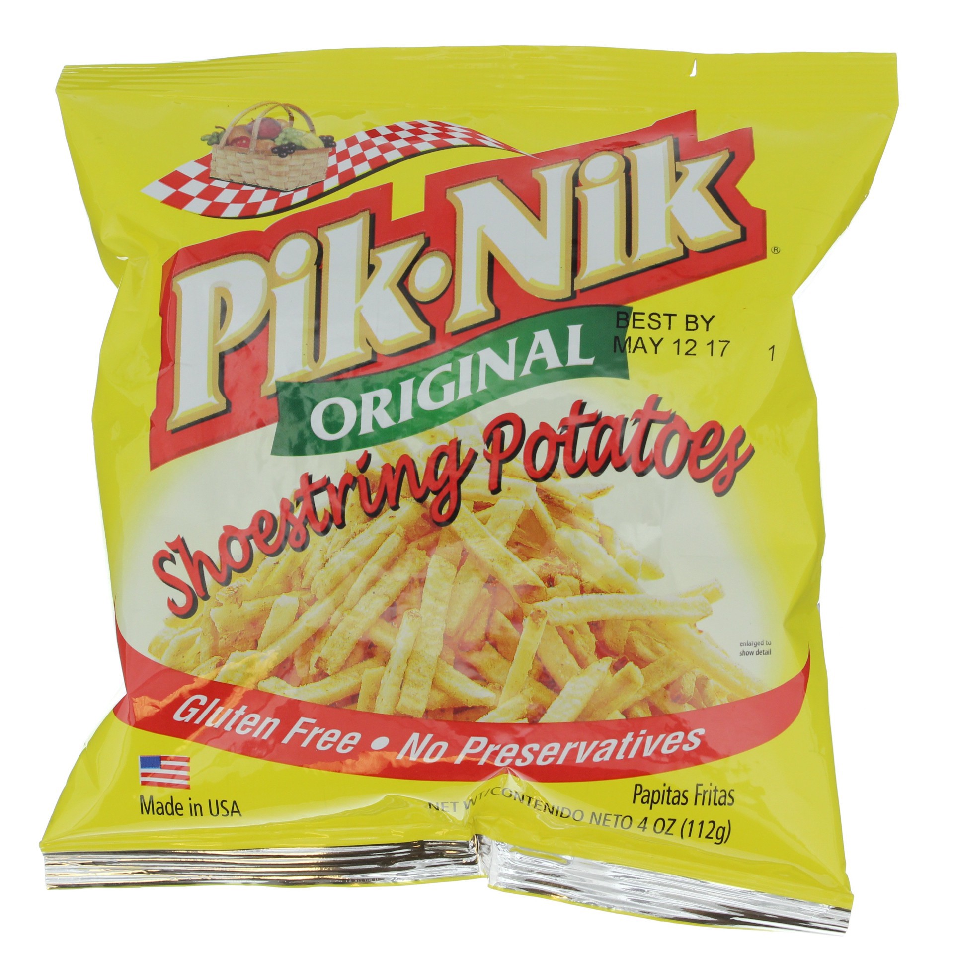 slide 1 of 1, Pik-Nik Original Shoestring Potatoes Gluten Free, 4 oz