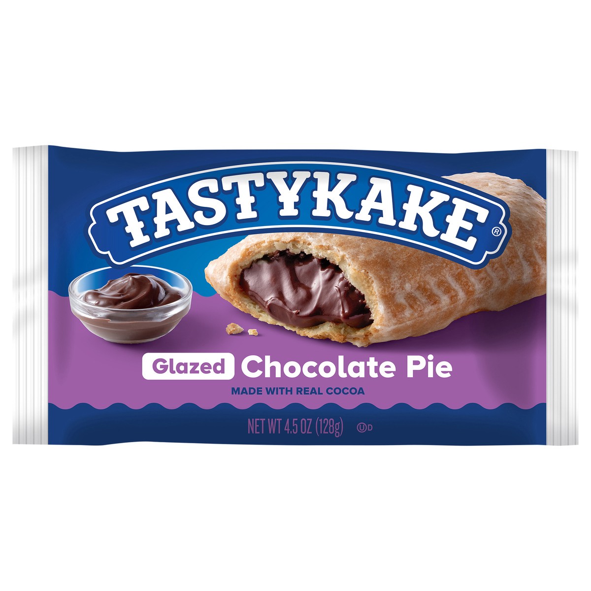 slide 1 of 9, Tastykake Glazed Chocolate Pie, Individually Wrapped Snack Pie, Chocolate Pie, 4.5 oz, 4.5 oz