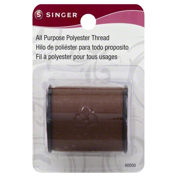 slide 1 of 1, Singer All Purpose Polyester Thread, Brown, 1 ct