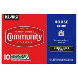 Community Coffee House Blend Medium-Dark Roast Keurig K-Cup Pods 10 ct Box