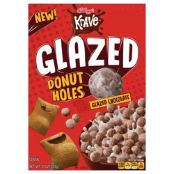 Kellogg''s Krave Glazed Donut Holes Breakfast Cereal, Kids Cereal, Family Breakfast, Glazed Chocolate, 10oz Box