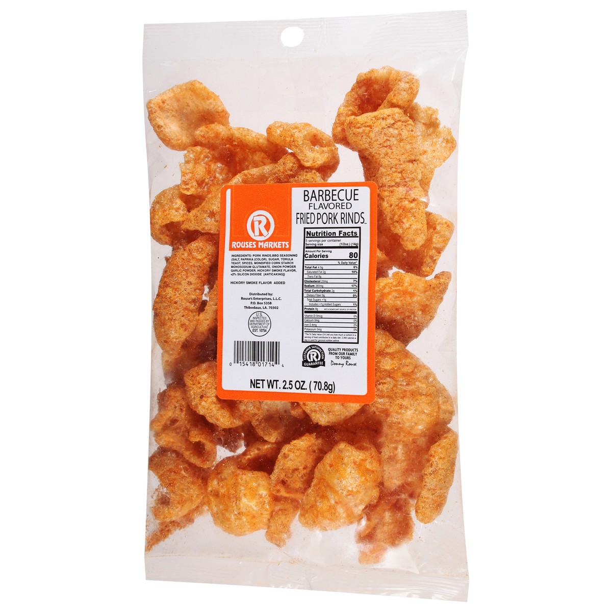 slide 6 of 11, Rouses Markets Barbecue Flavored Fried Pork Rinds - 2.5 oz, 2.5 oz