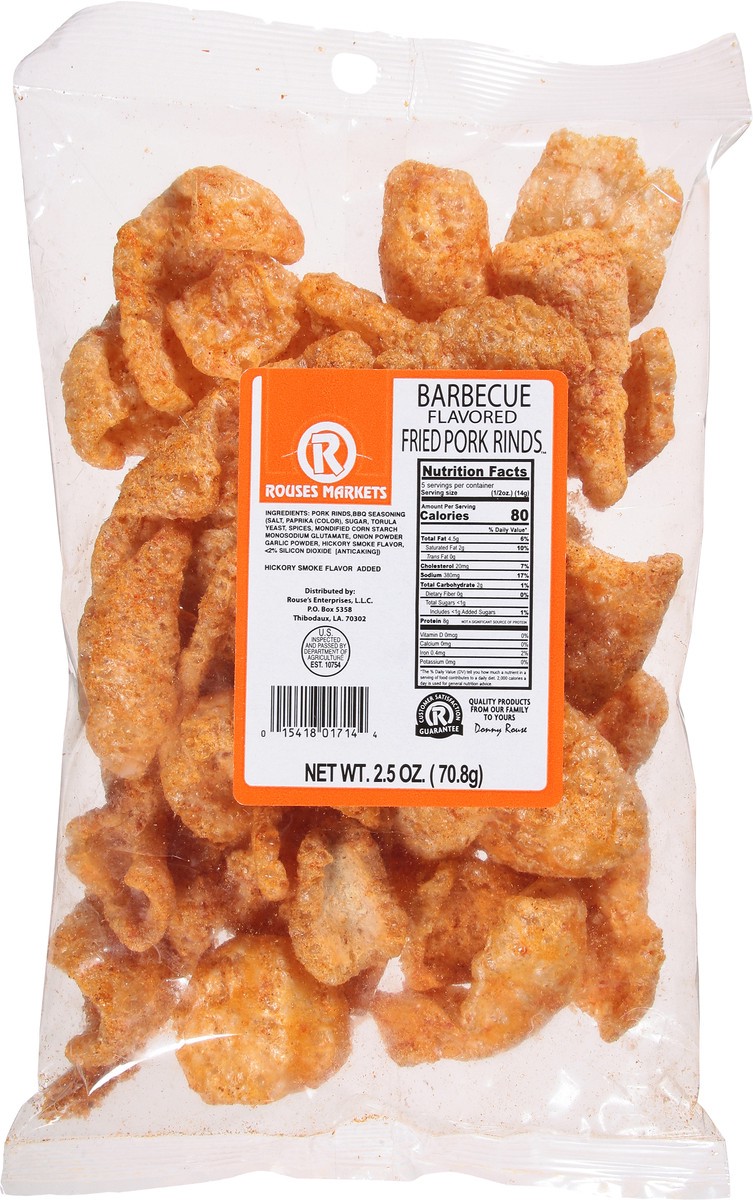 slide 8 of 11, Rouses Markets Barbecue Flavored Fried Pork Rinds - 2.5 oz, 2.5 oz