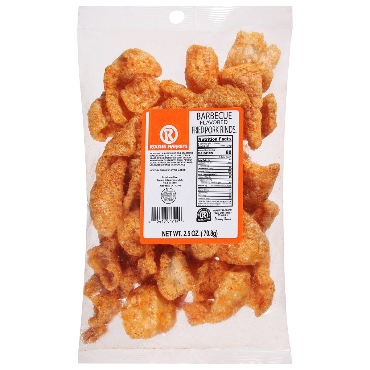 slide 7 of 11, Rouses Markets Barbecue Flavored Fried Pork Rinds - 2.5 oz, 2.5 oz