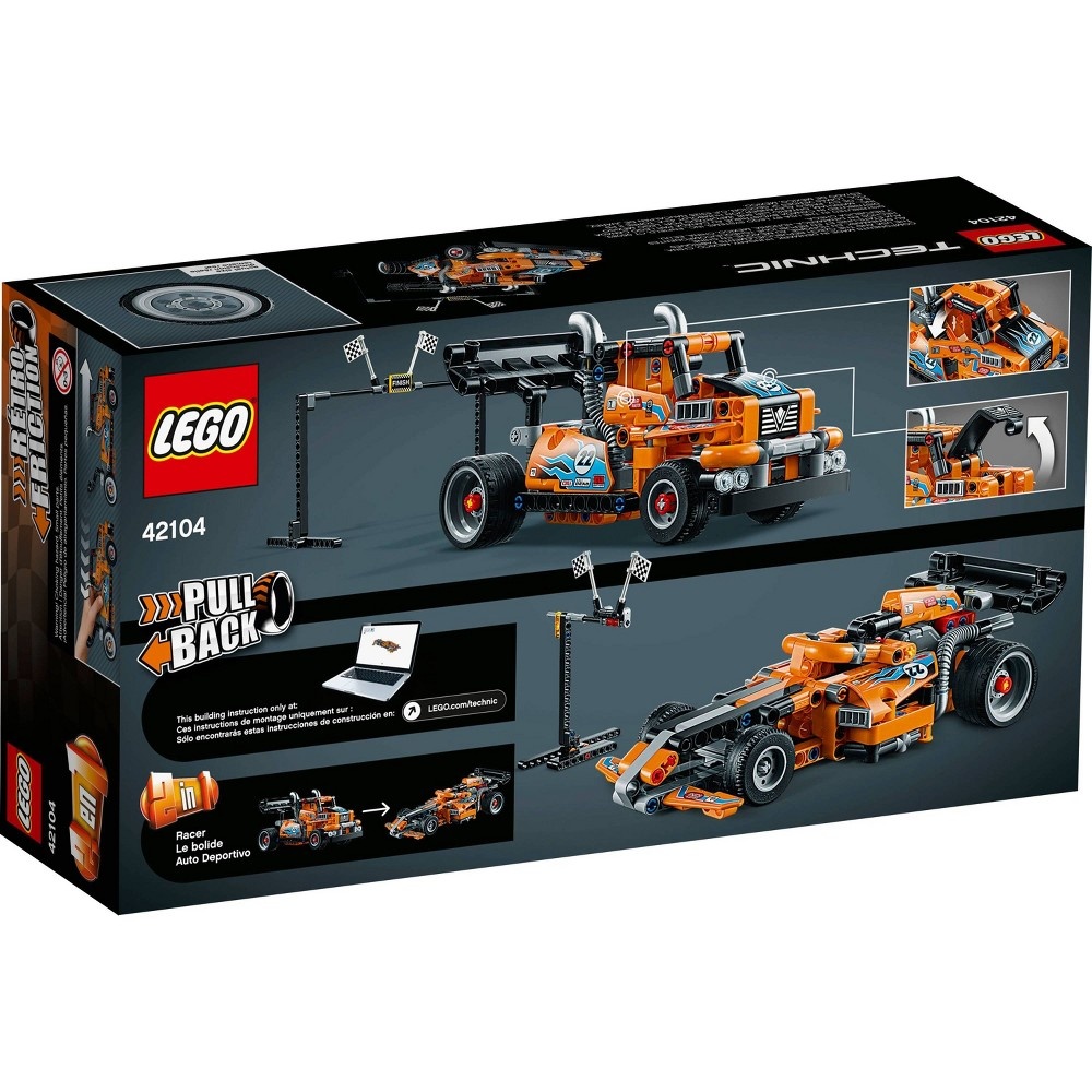 slide 2 of 7, LEGO Technic Race Truck 42104 Pull-Back Model Building Kit, 1 ct